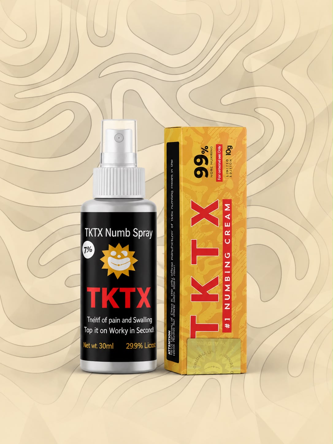 Combo TKTX Gold 99% et spray anesthésiant TKTX